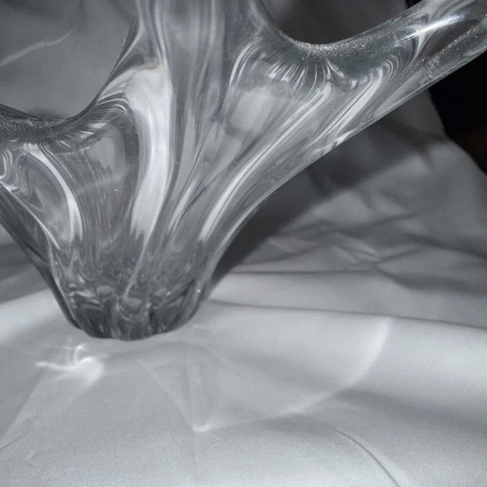 Daum France Sculptural Centerpiece Crystal Vase Signed